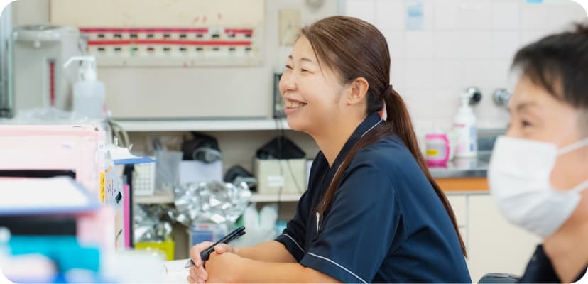 お見舞いの様子の写真