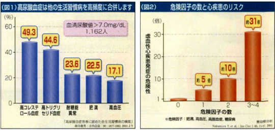 高尿酸血症は他の生活習慣病を高頻度に合併します