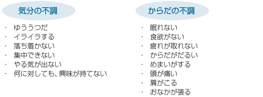 気分の不調・からだの不調